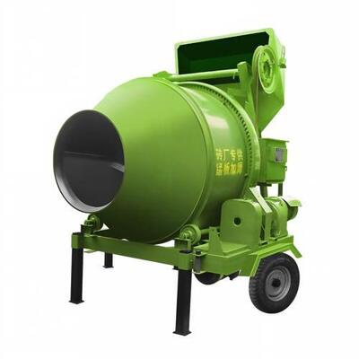 Cement Plant Equipments 350L Output Mobile Concrete Mixer Machine With Wire Rope Lifting Hopper For Mining Infrastructure